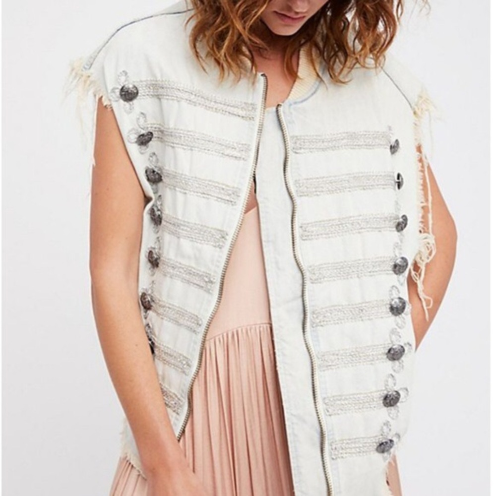 NWOT Free People oversized military vest small
